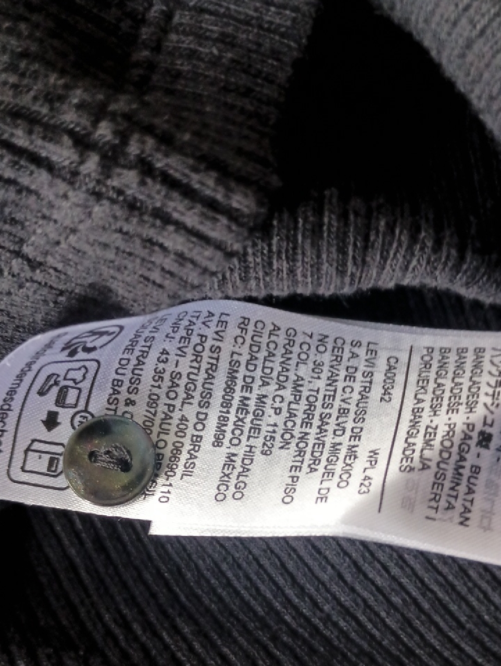 Levis Black Ribbed Button Up Tank Top M - Picture 8 of 10